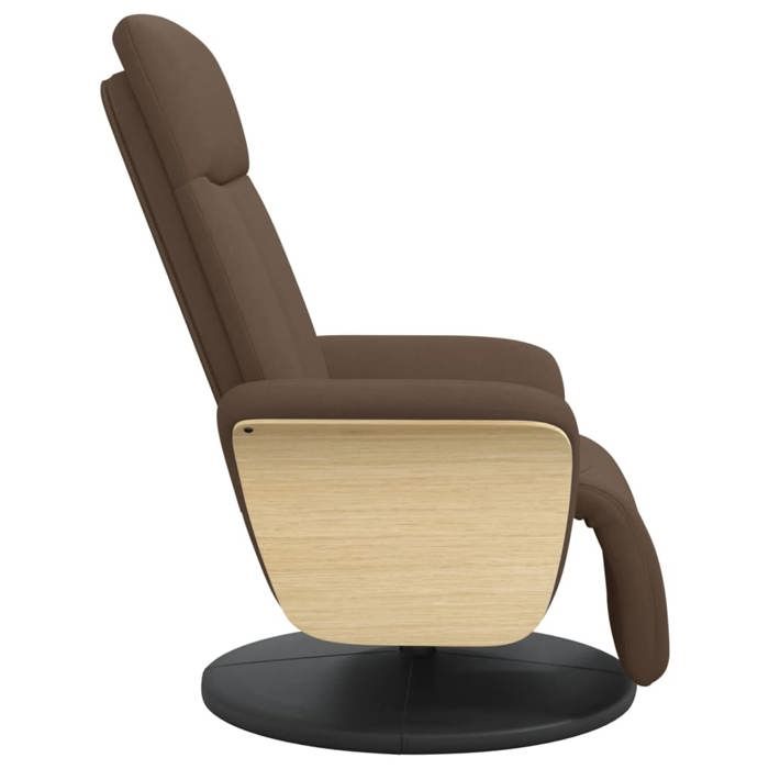Confortable Fauteuil inclinable Chaise-sofa pour relax avec repose-pieds marron tissu__27122