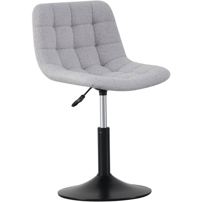 mcc direct Drake Chaise de coiffeuse avec housse en tissu doux repose-pieds pour chambre à coucher (gris clair)