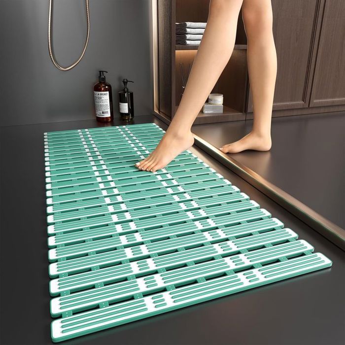 Tapis de douche antidérapant et anti-moisissure pour personnes âgées - 90 x 40 cm - Tapis de douche antidérapant en caoutchouc ave