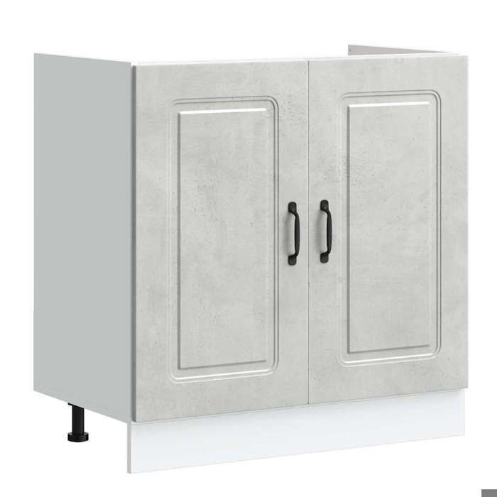 Meuble Rangement - HAOSHOP - Armoire de cuisine Kalmar Gris béton 80 x 46 x 81 5 cm&01_29372