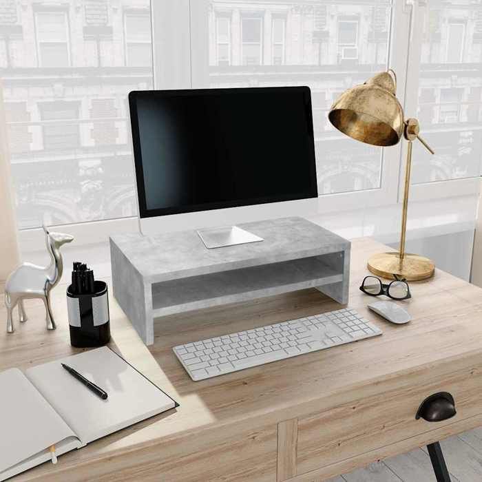 Basboard salon VIDAXL Support de moniteur Gris béton 42x24x13 cm Bois dingénierie[8714]