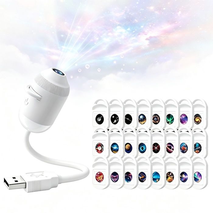 Projecteur détoiles Lampe de nuit 2 en 1 24 films de projection contrôle tactile USB lampe ambiante pour voiture chambre fête