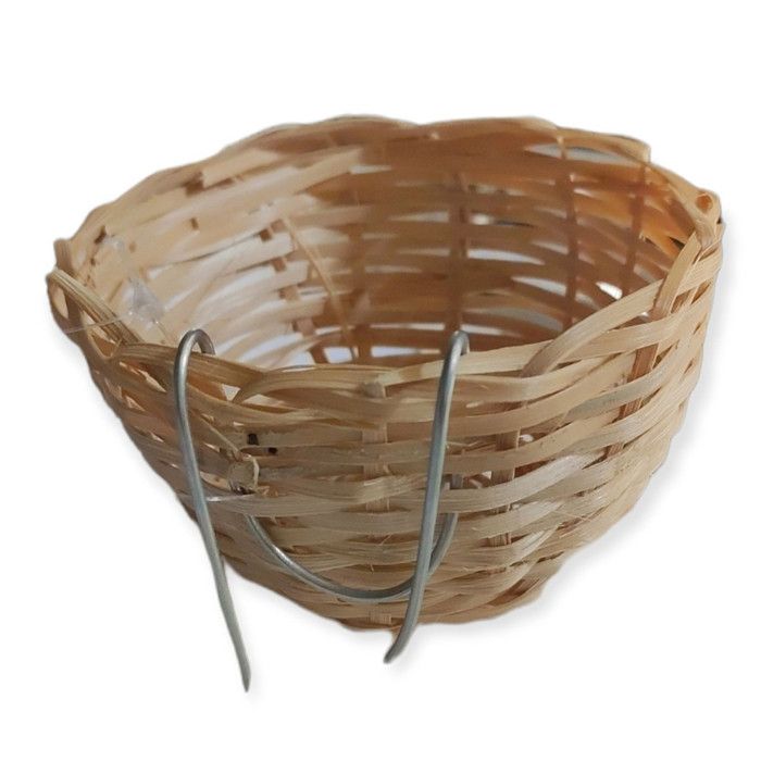 Meilleurs prix pour Nid pour canaris - animallparadise 16 - Diamètre 10cm - Bambou - Accroche pour la cage - Beige