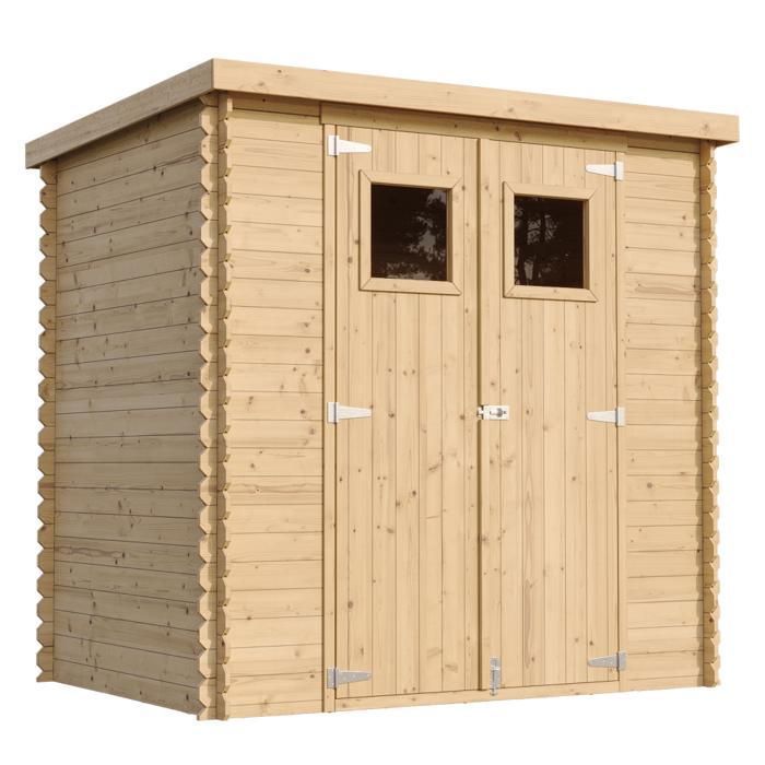 TIMBELA M311+M311G Abri de jardin en bois l204xL142xH200cm / 2.22m2 AVEC SOL TRAIT&Eacute;