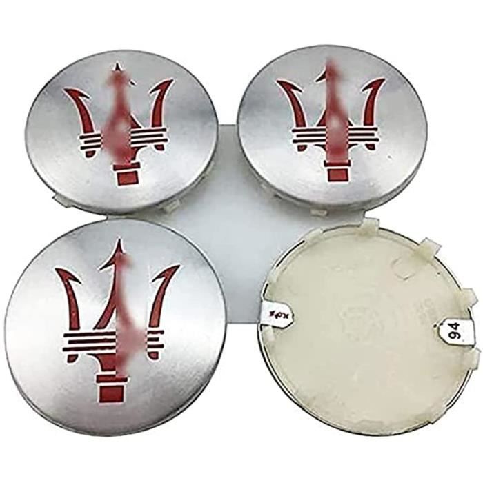 Jeu De 4 Enjoliveurs Centre Roue Pour Maserati Ghibli - 152 Mm - Aluminium ABS Avec Logo - Protection Moyeu
