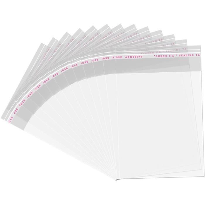 Lot De 400 Sachets Plastique Auto-adhésifs Transparents - 8x12 Cm - Pour Bonbons, Biscuits, Bijoux, Petites Pièces - 12