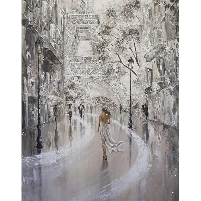 Kit Diamond Painting 5D "Rue" 30x40 Cm - Broderie Strass Complète Pour Adultes Débutants, Loisir Créatif Anti-Stress
