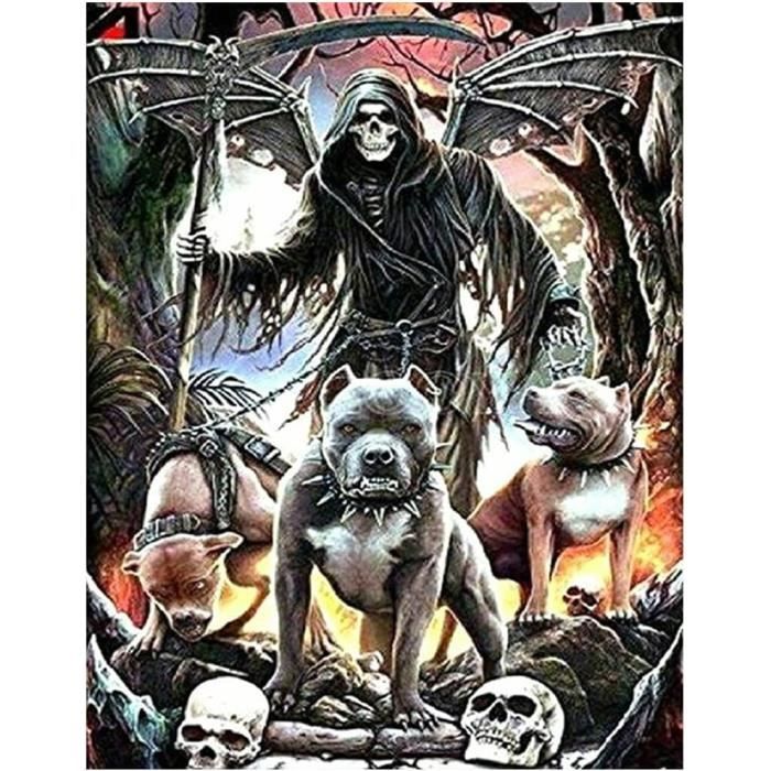 MAXBYE Halloween Diamond Painting Kits Adulte, 5D Diamond Art Skull