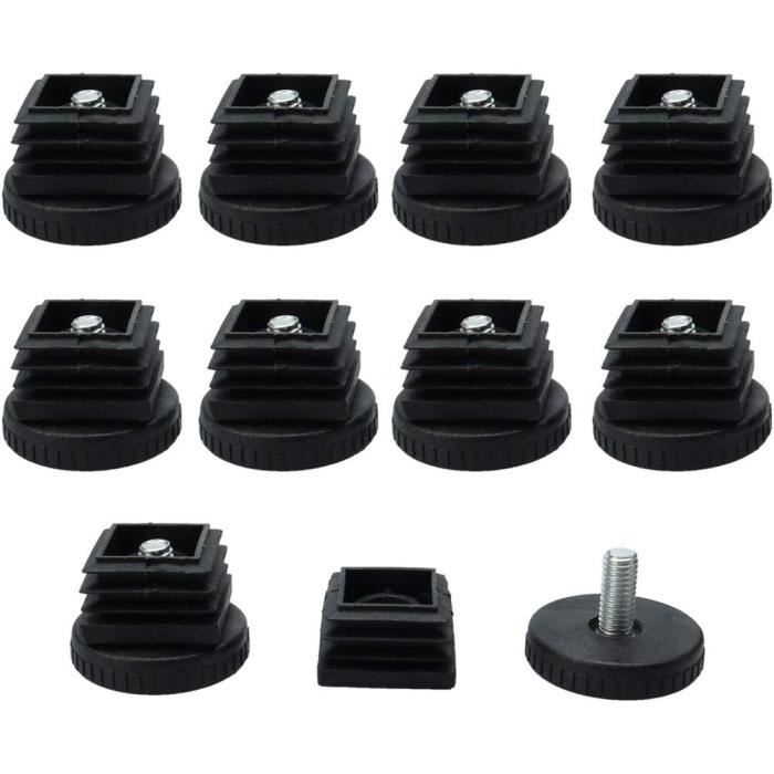 Lot De 2 Pieds Réglables Pour Meuble M8x50mm - Uxcell - Niveau à Visser - Noir/argent