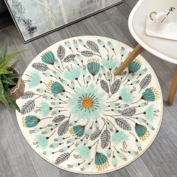 Tapis De Bain Andiamo Florida Rond - Antidérapant, Doux Et Absorbant - 60cm - Couleur Sauge - 100% Polyester