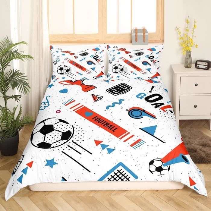 Football Enfants Parure De Lit 140X200Cm Rugby Sports Housse De Couette