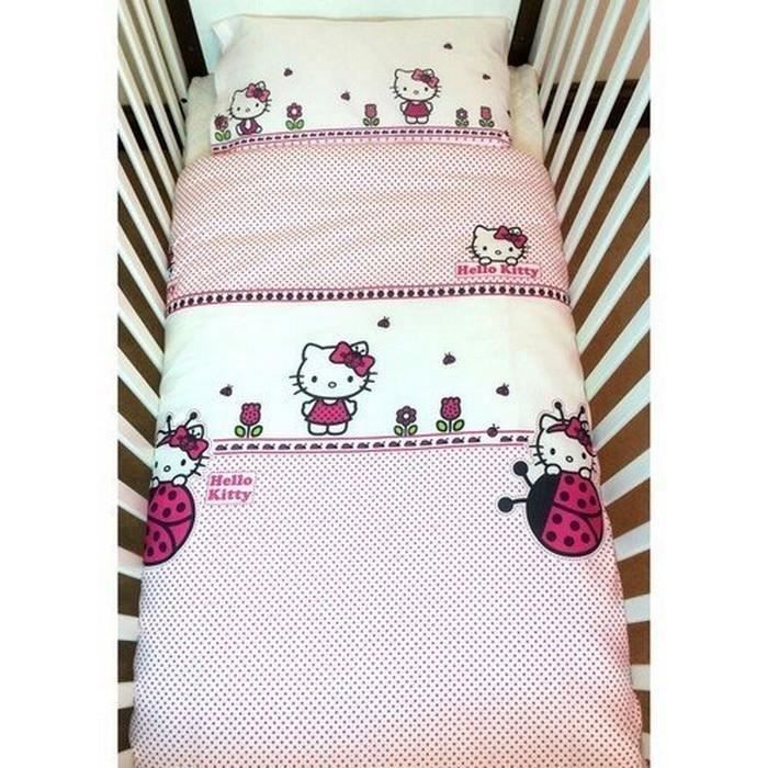 Hello Kitty Parure Lit Bebe Fille Housse De Couette Taie Cdiscount Puericulture Eveil Bebe