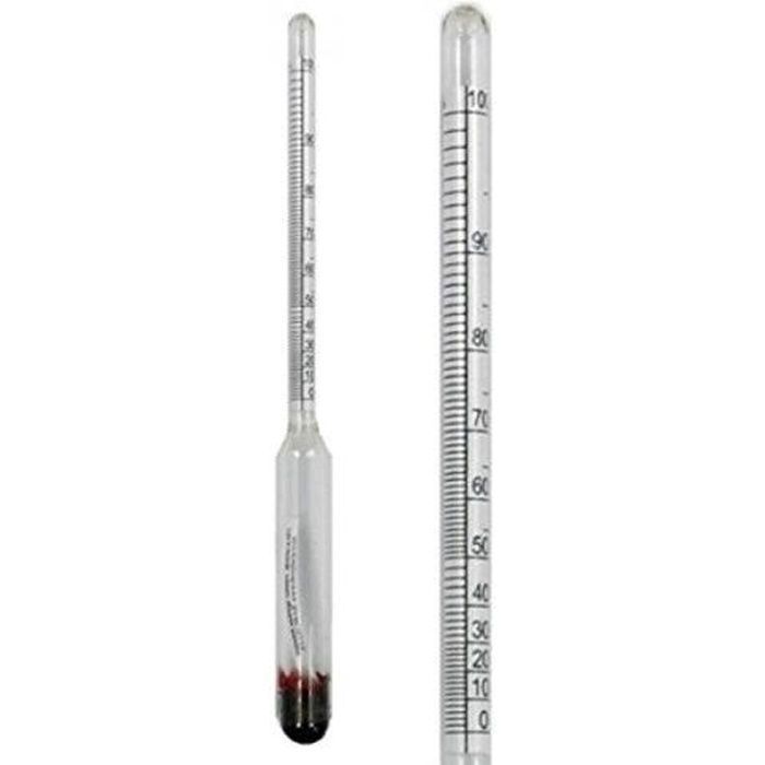 Kit Alcoomètre 0-100% + Cylindre + Thermomètre - Pour Distillation, Homebrew Bière Maison