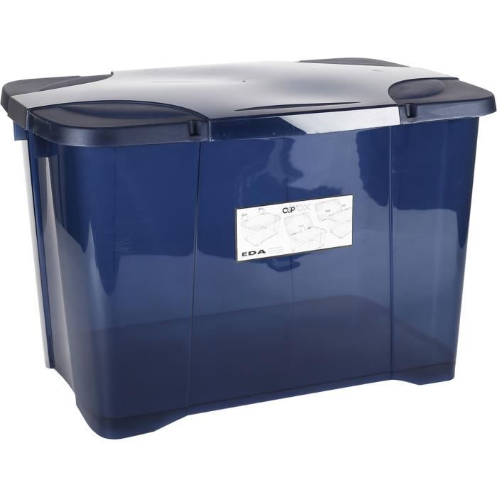 Boîte de rangement 60 litres en plastique avec couvercle 