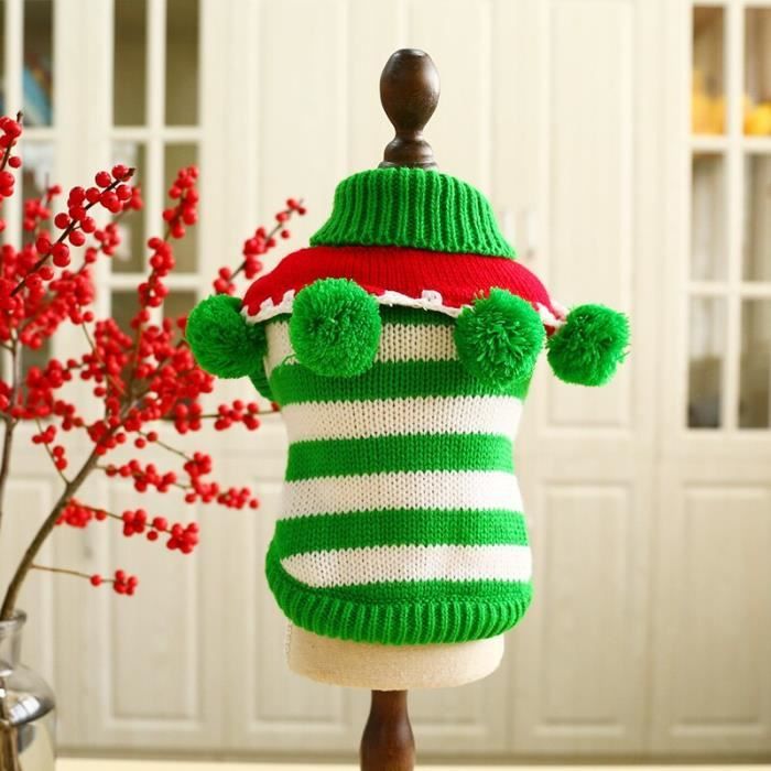 Pull de no l pour chat v tement pour chiot manteau en tricot