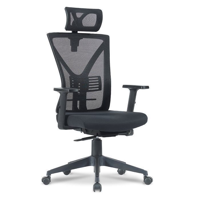 Fauteuil De Bureau Ergonomique Xmifer Noir – Avec Support Lombaire Et Appuie-tête