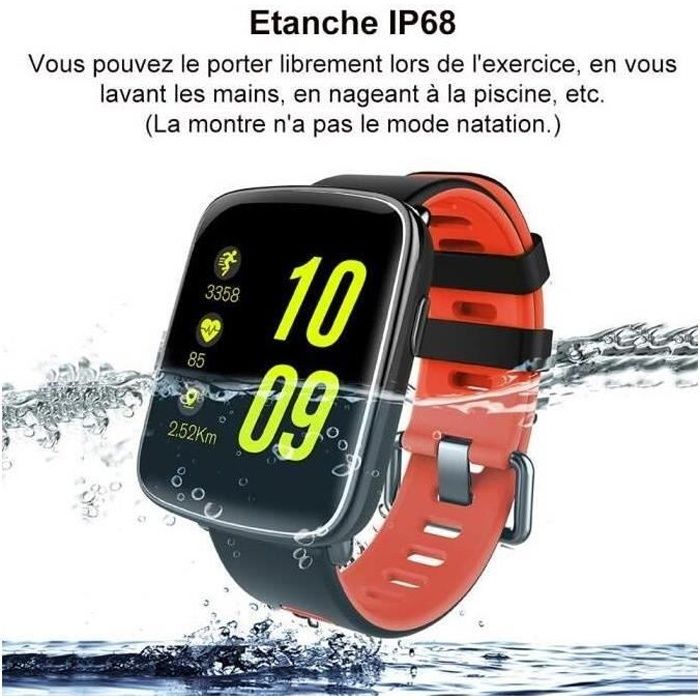 Montre Connectée pour iPhone et Android, Smartwatch étanche IP68 Montre  Sport avec Réveil,Appel SMS Afficher pour Femme Homme Enfant - Cdiscount  Téléphonie