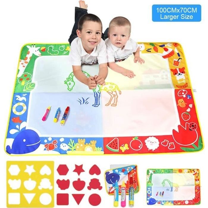 Tapis Magique à Eau Pour Enfants - Doodle Aqua Mat Avec Accessoires - Jouet Éducatif 3+ Ans