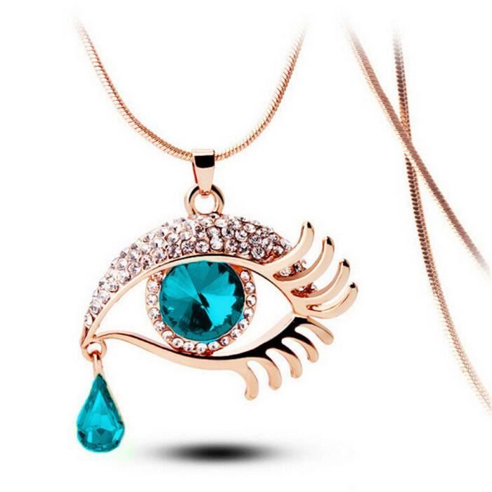 COOLSTEELANDBEYOND Mauvais œil - Pendentif de Protection Collier Femmes