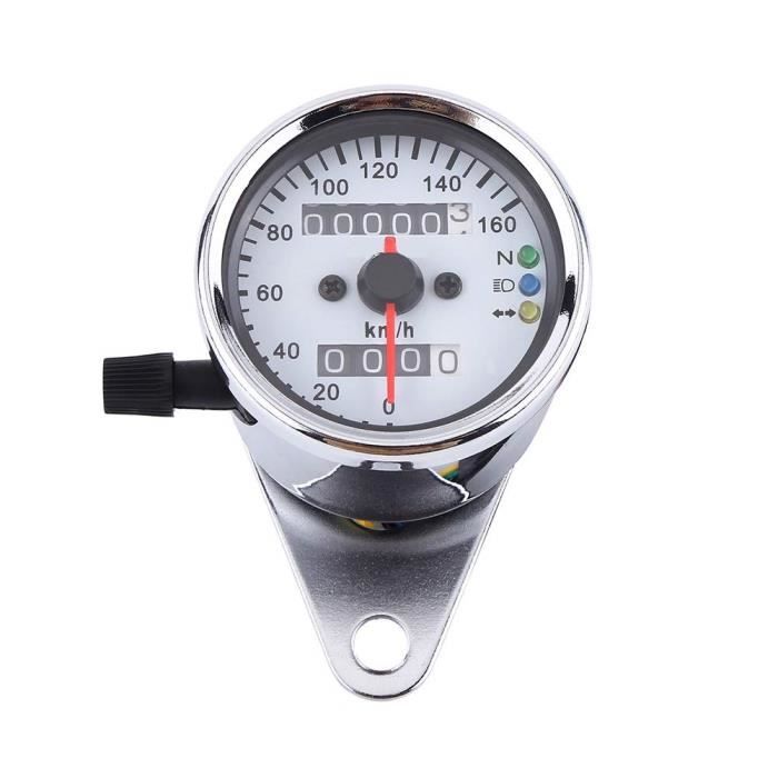 Suuonee Compteur Kilométrique Universel Moto - Compteur De Vitesse KM/H 140km/h Avec Aiguille Pour Motocyclette 12V