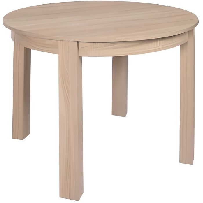 BERNARDINO | Table ronde extensible salle à manger/salon/cuisine | Style  scandinave | 95-195x95x76 cm | Taille compacte | Chêne