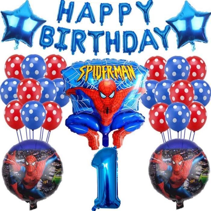 Decoration Spiderman Anniversaire FONGWAN Ensemble de Ballons