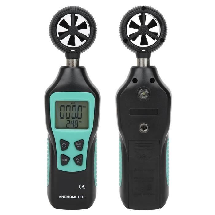Anémomètre Numérique Portable Coupe-Vent – Compteur Vitesse Vent LCD Multifonction Pour Agriculture, Foresterie, Météo – Batterie AA