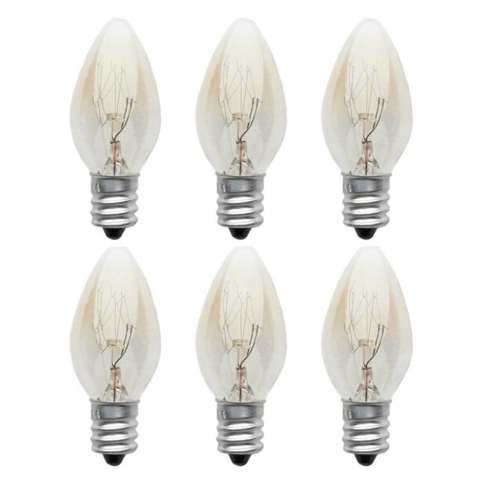 Luminaire d'intérieur,Ampoule E12 E14 220V-240V 10W C7, en aluminium,  petite vis, lampes au sel, lampe aromatique - 6PCS-E12[C4] - Cdiscount  Maison