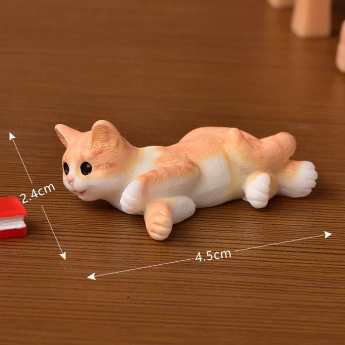 Figurine Tête De Chat En Résine Pierre Marbrée - Or - 7,6 Cm - Décoration Minimaliste Pour Intérieur, Bureau, Collection