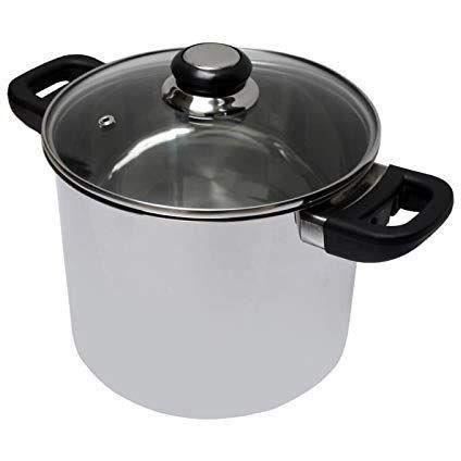 Traiteur - BAUMALU - Saphir - Inox - Couvercle verre - 24 cm - Poignées bakélite