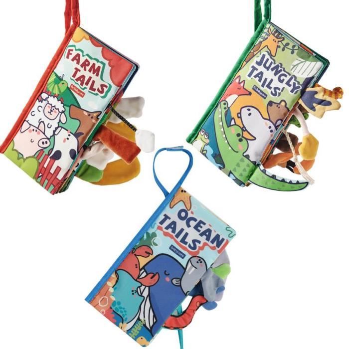 Livr n Tissu Animaux - Livr bébé - 0 à 6 mois - Jungl au millur prix