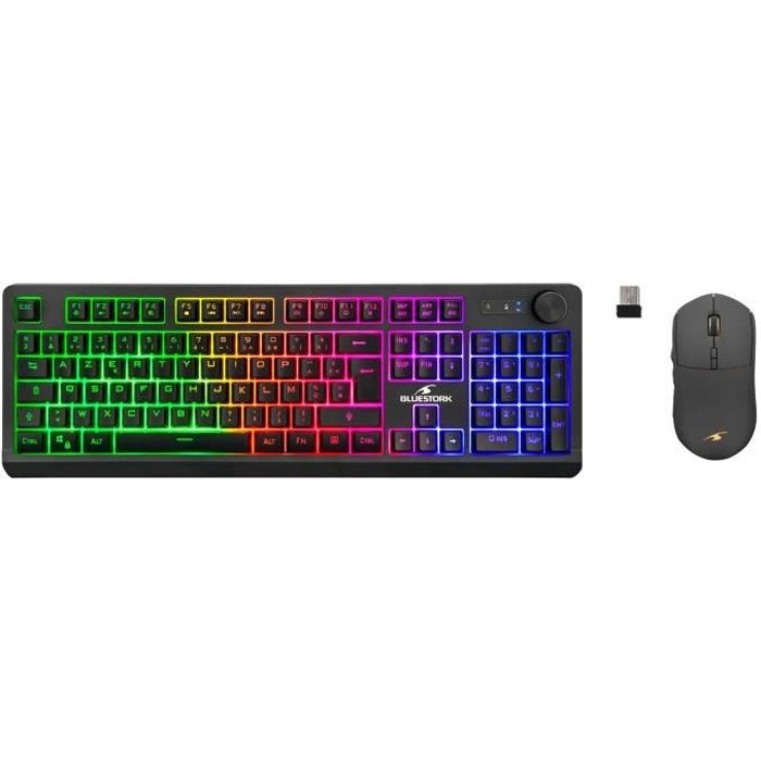 Pack LUMI Clavier Souris sans fil Rechargeable BLUESTORK RGB