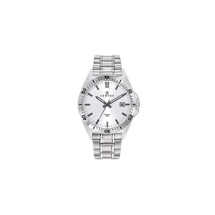 Montre Vendoux Acier Inoxydable MS18010 - Cadran Noir Chiffres Romains - NEUF Avec étiquettes