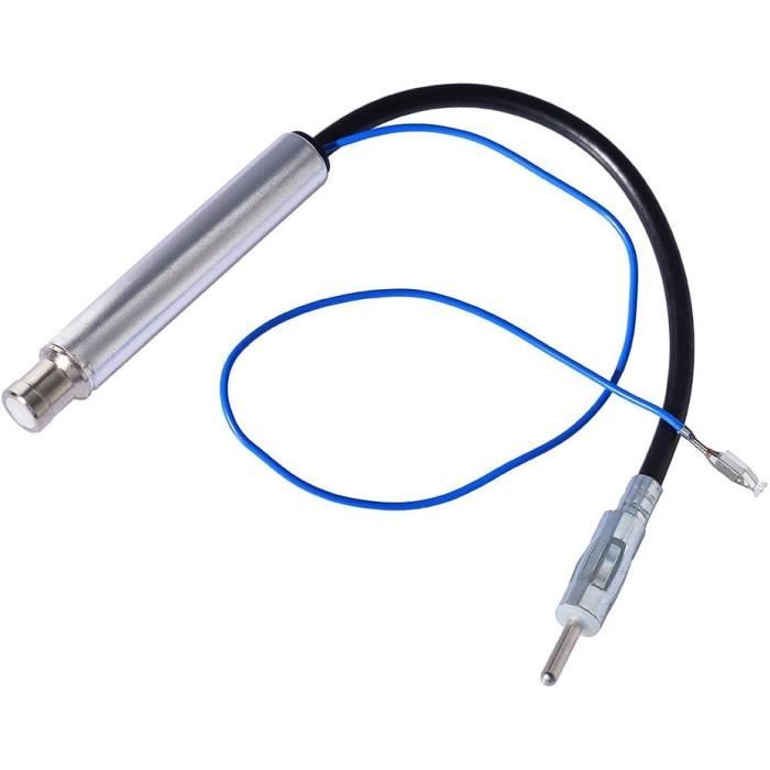 Adaptateur Antenne DAB Pour Voiture - Séparateur FM/AM Vers DAB Avec Câble 34.5cm, Connecteur SMB Angle Droit, Compatible Pioneer, JVC