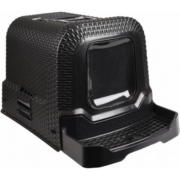 Maison De Toilette Pour Chat A Tirroir Rattan Flamingo Coloris Taupe Cdiscount