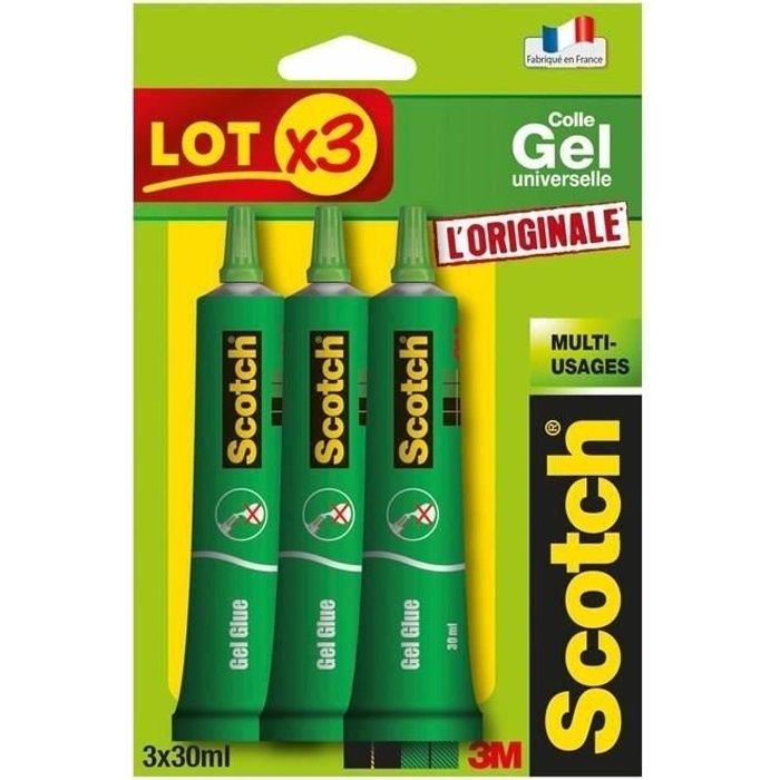 SCOTCH - Lot de 3 tubes de colle gel universelle - 30 ml