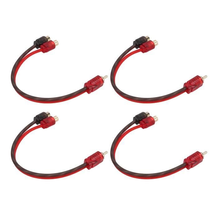 Garosa Câble séparateur RCA Y Lot de 4 câbles RCA 1 mâle à 2 femelles câble répartiteur audio stéréo Y pour système de