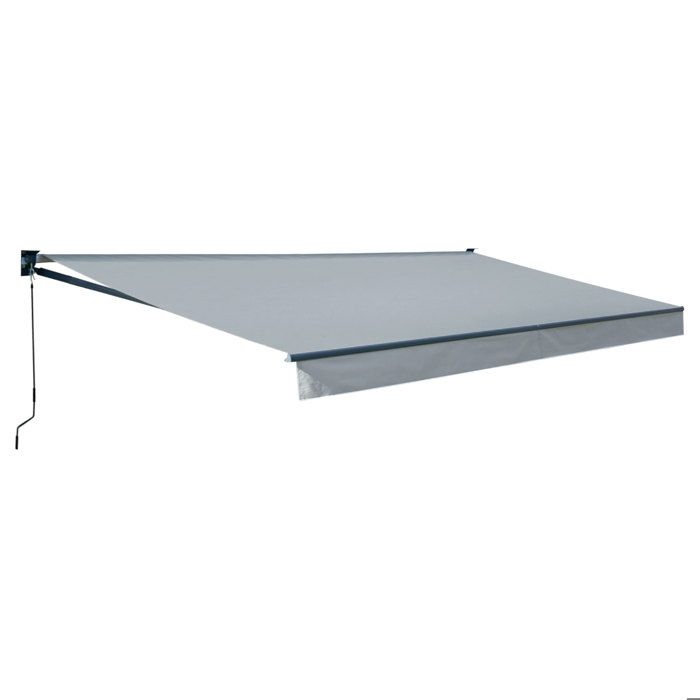 Store banne SAULE 395 × 3m - Toile grise et structure grise