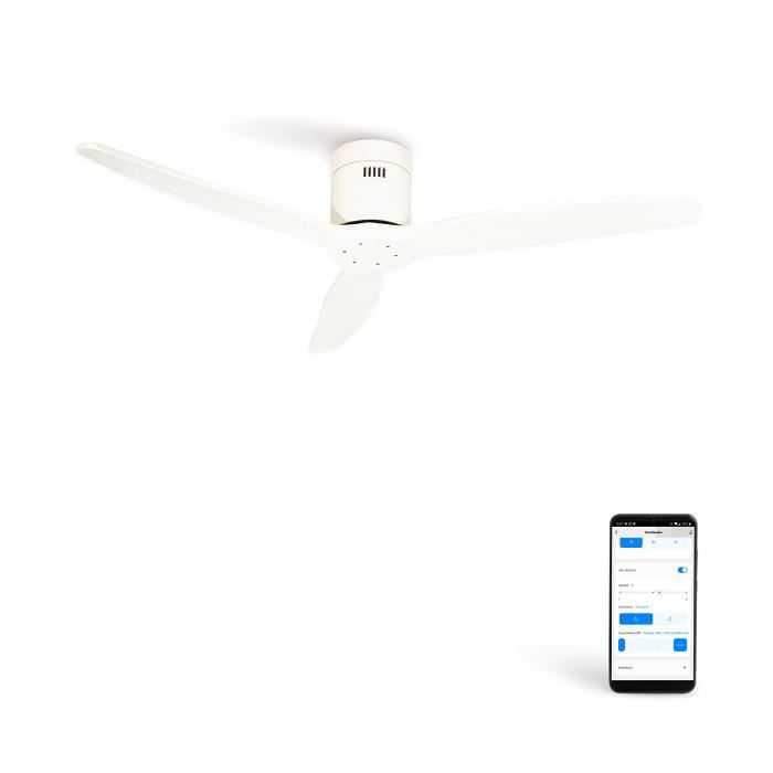 Ventilateur de plafond - Create - Sans lumière - Silencieux - Ø132cm - Blanc - Create