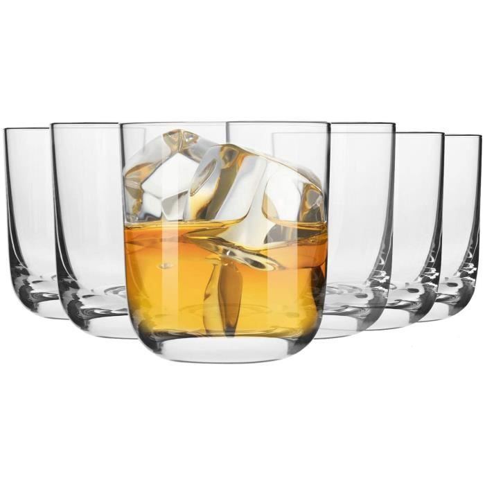 Lot De 6 Verres à Whisky 200 Ml - Verre Cristal Transparent - Multicolores - Pour Maison, Bar, Barbecue