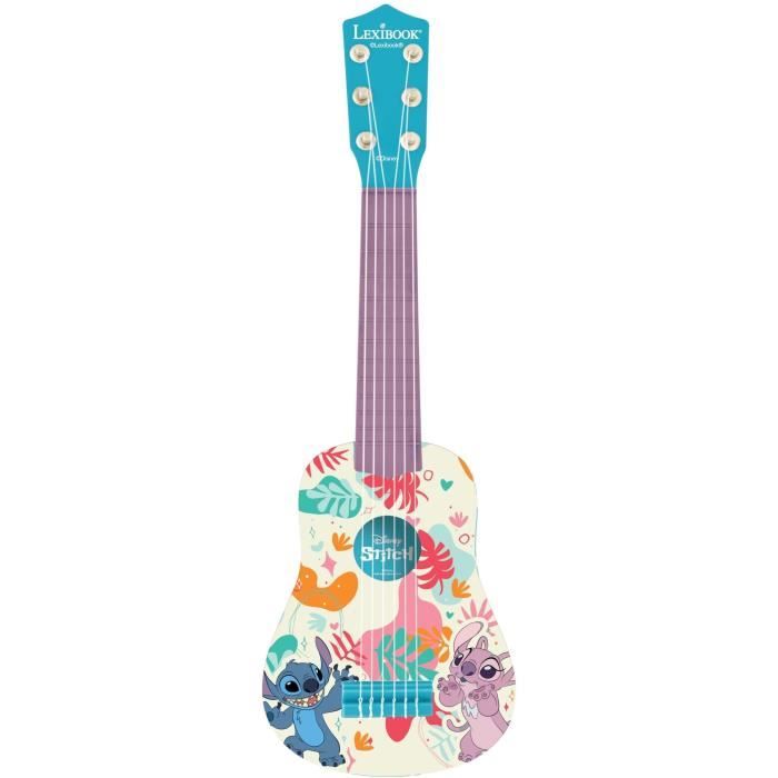 Lexibook Disney Stitch Ma première Guitare pour Enfant 6 Cordes en Nylon 53 cm Guide Inclus Dès 3 ans