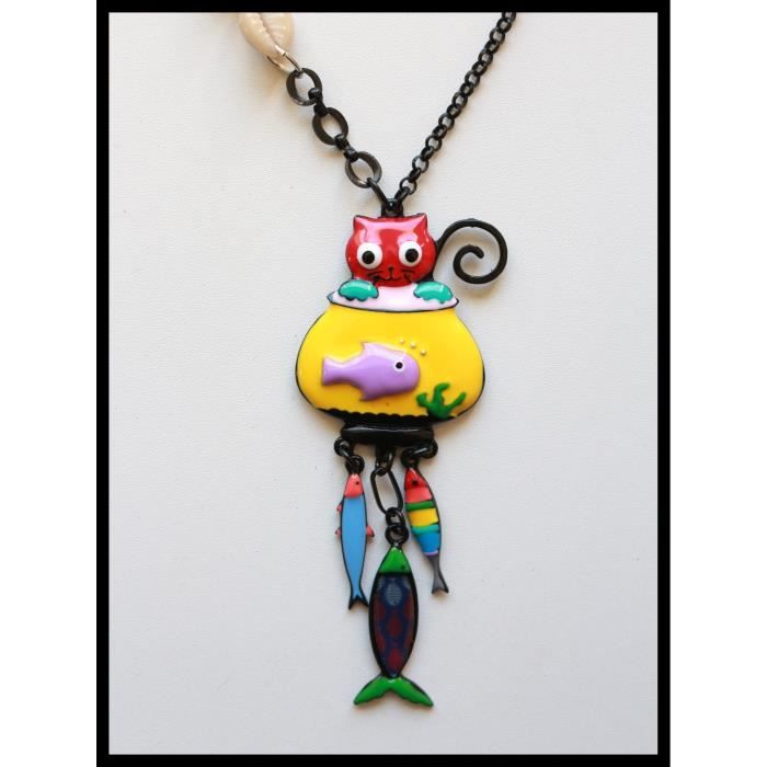Collier Sautoir Métal Chat Et Souris - Marque LOL Bijoux - Neuf Sans Emballage