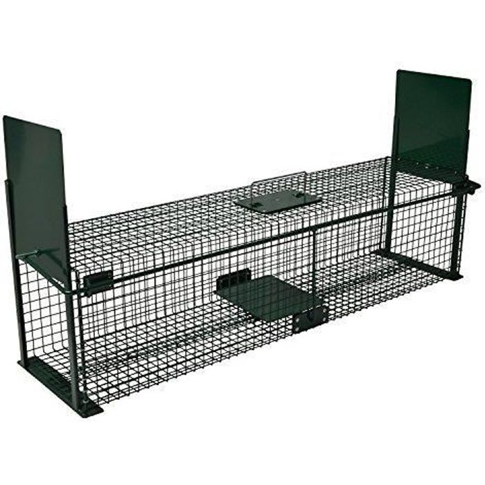 Moorland Piège de Capture - Cage XL - Pour petits Animaux : Lapins, chats, martres, fouines - 100x25x25cm - Deux entrées