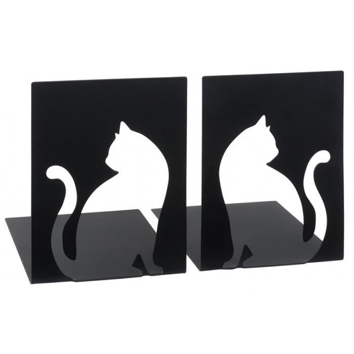 Moses Libri X Serre Livres Chat Acier Noir 2 Pieces Cdiscount Maison