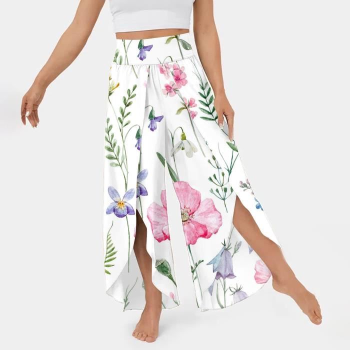 Pantalon taille sales haute fendu
