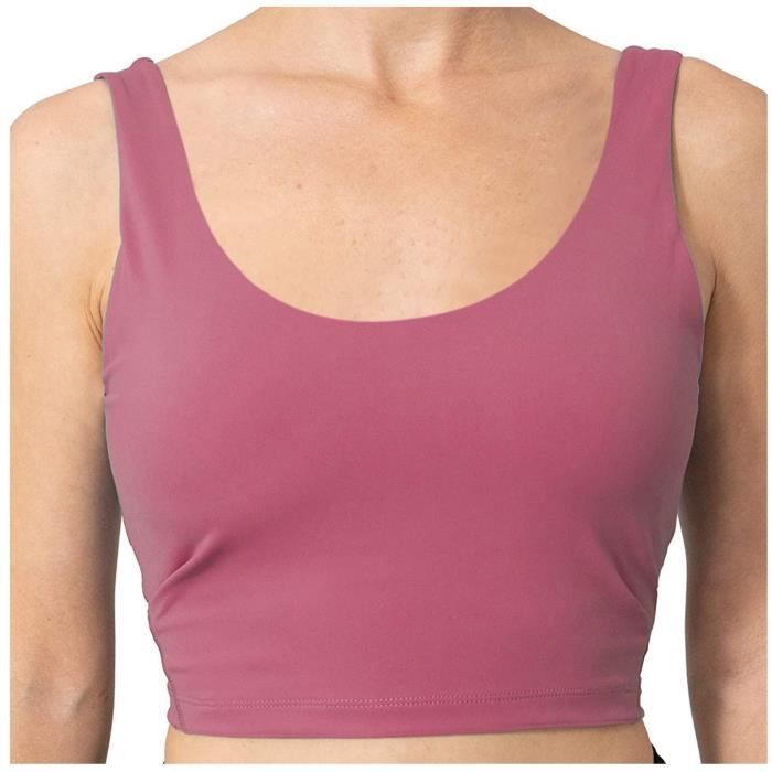 Débardeur de sport à col haut en tricot côtelé haute intensité sans manches, haut de fitness court anti-choc, débardeur de yoga sans couture pour femmes - Chine Soutien-gorge de yoga sans coutures