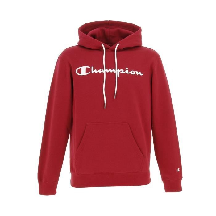Men red champion hoodie on sale
