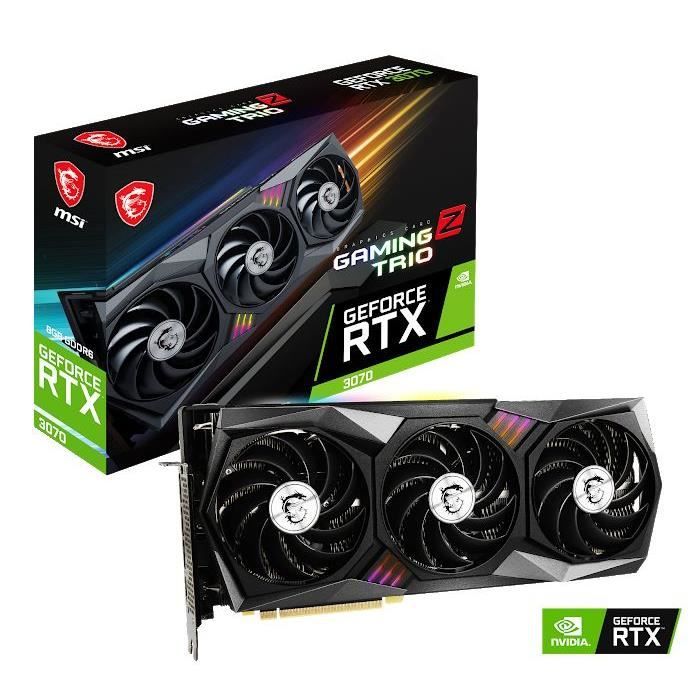 Carte Graphique - MSI - RTX 3070 GAMING Z TRIO 8G LHR - (912-V390-264)