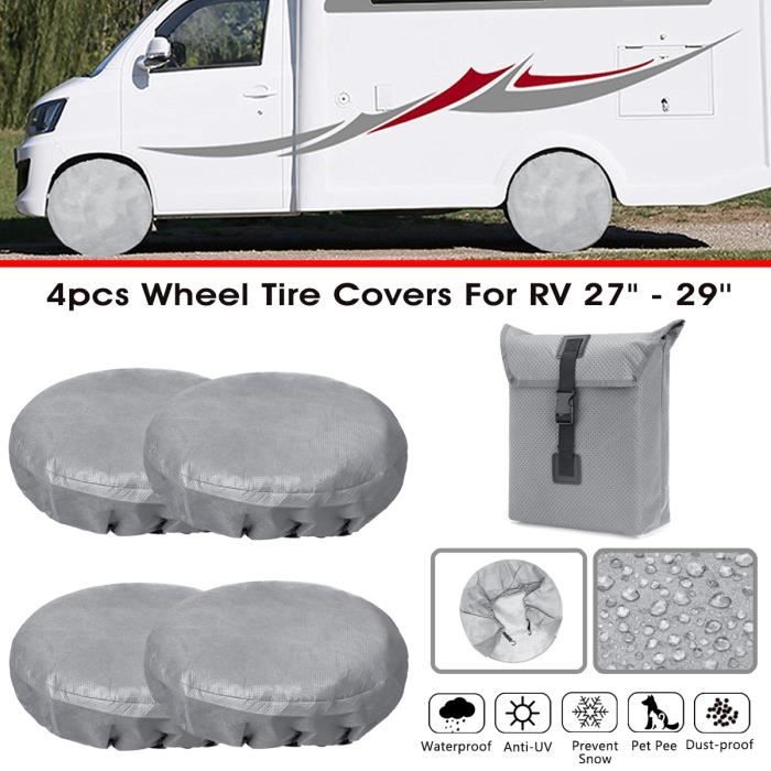 Housse De Pneu Argentée 27-29 Pouces Housse De Protection De Pneu De Roue Protection Solaire Uv Impermeable Convient Pour Remorque Rv Suv Camion Pneu