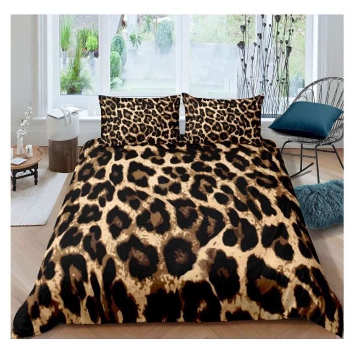 220x240cm Leopard Housse de Couette Cheetah Imprimer Parure de Lit Afrique léopard Imprimer Decor Sets de Housse de Couette